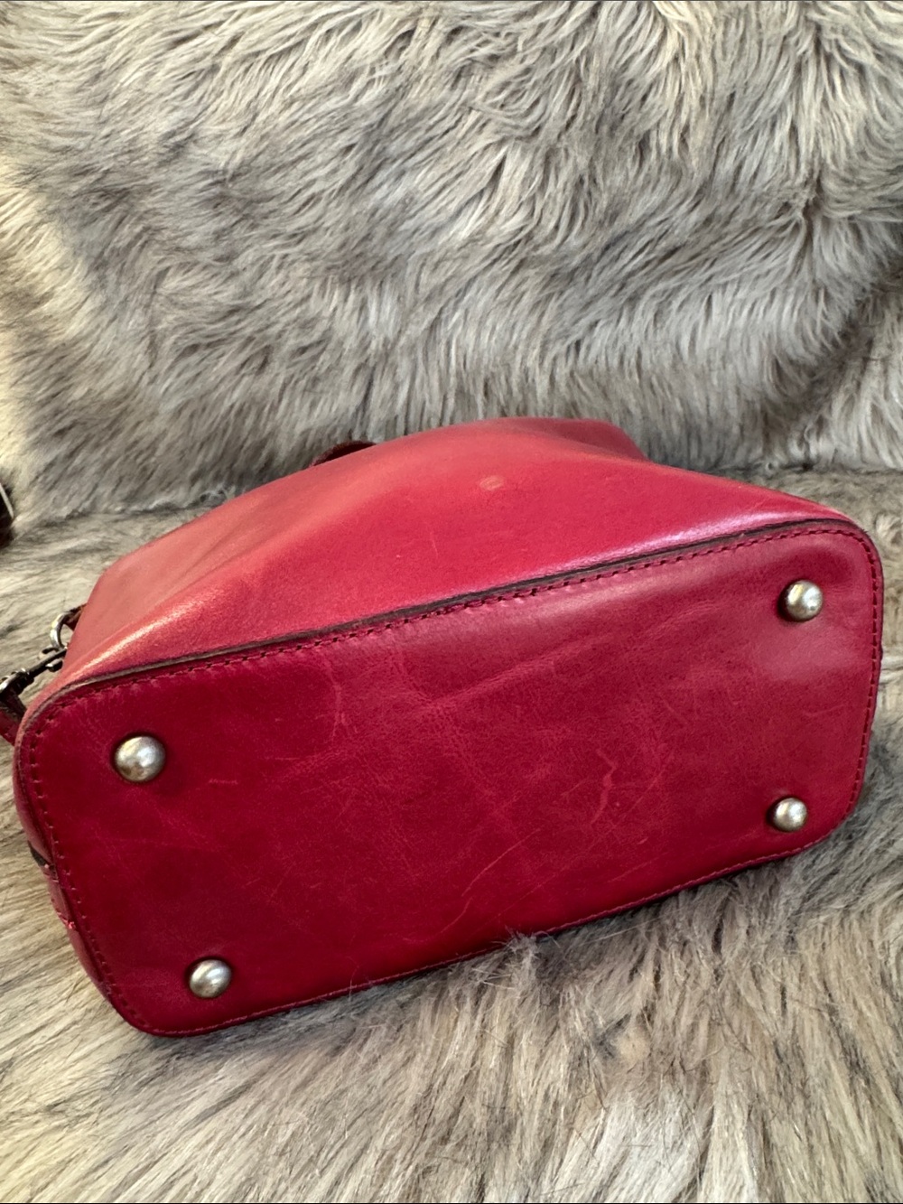 Patricia Nash Red Leather Crossbody Bag with Buckle Strap - Picture 11 of 13